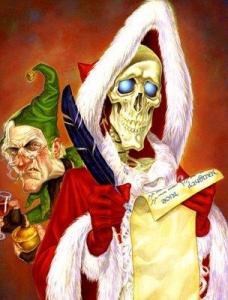 Paul Kidby's version of Death as Hogfather with Albert