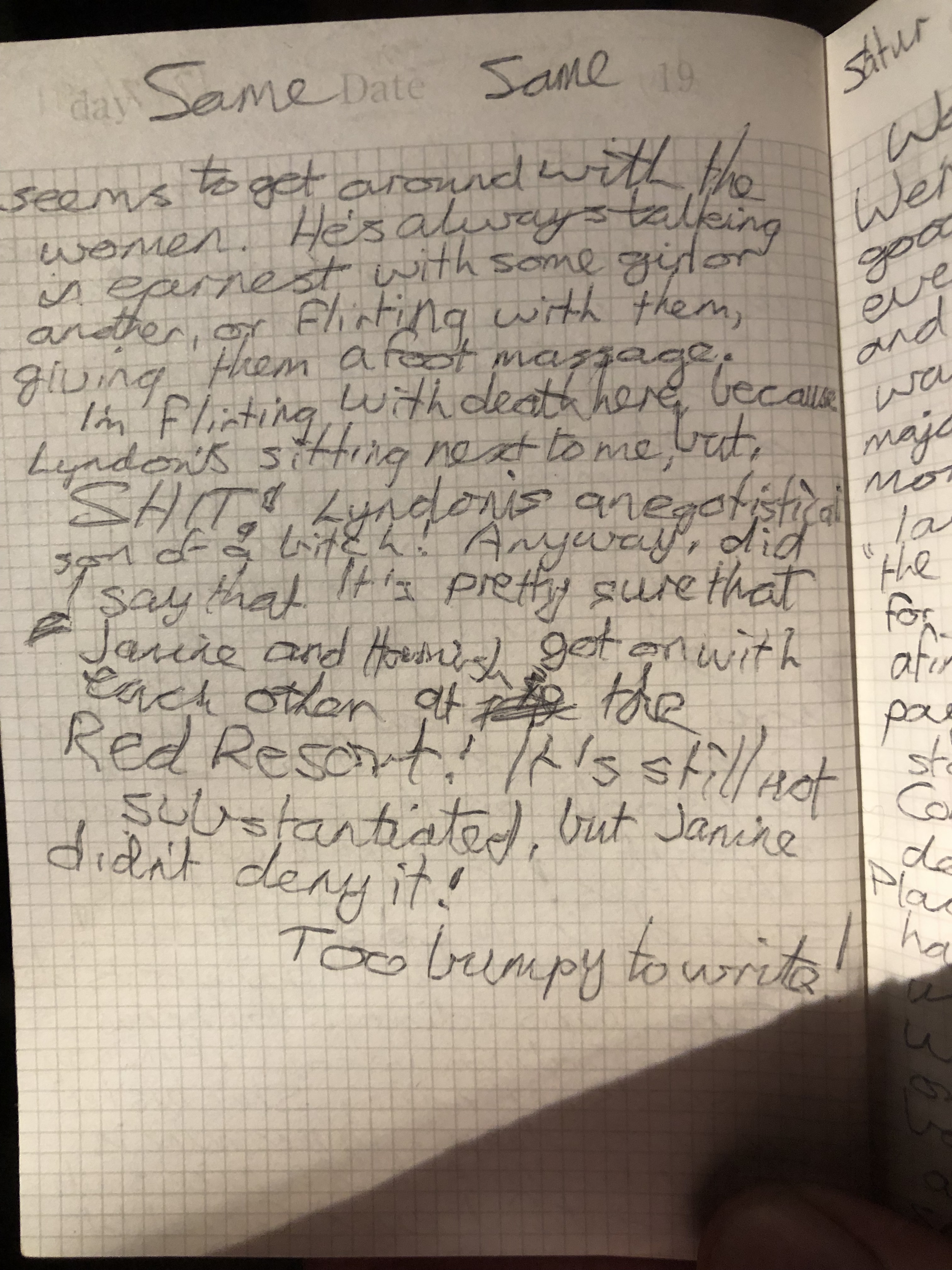 A page from my diary in Year 11.