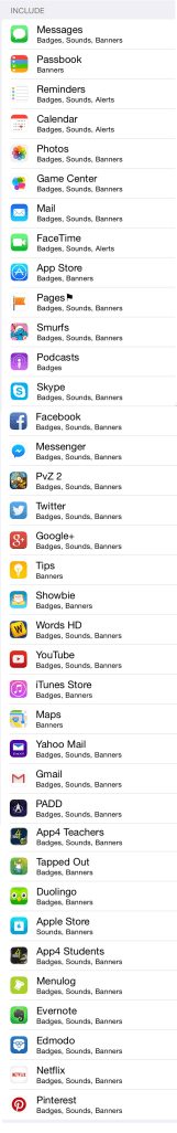 all of the apps that notify me of stuff.